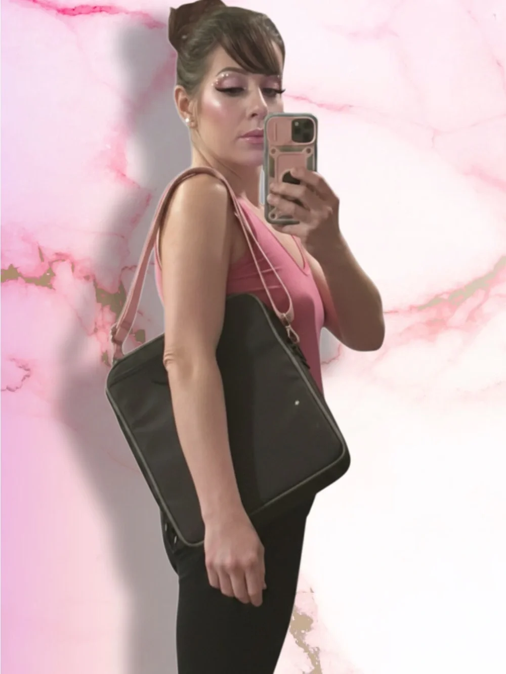 Pink Adjustable Webbing Strap with Silver Hardware